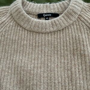 Quince Camel Ribbed Cashmere Sweater